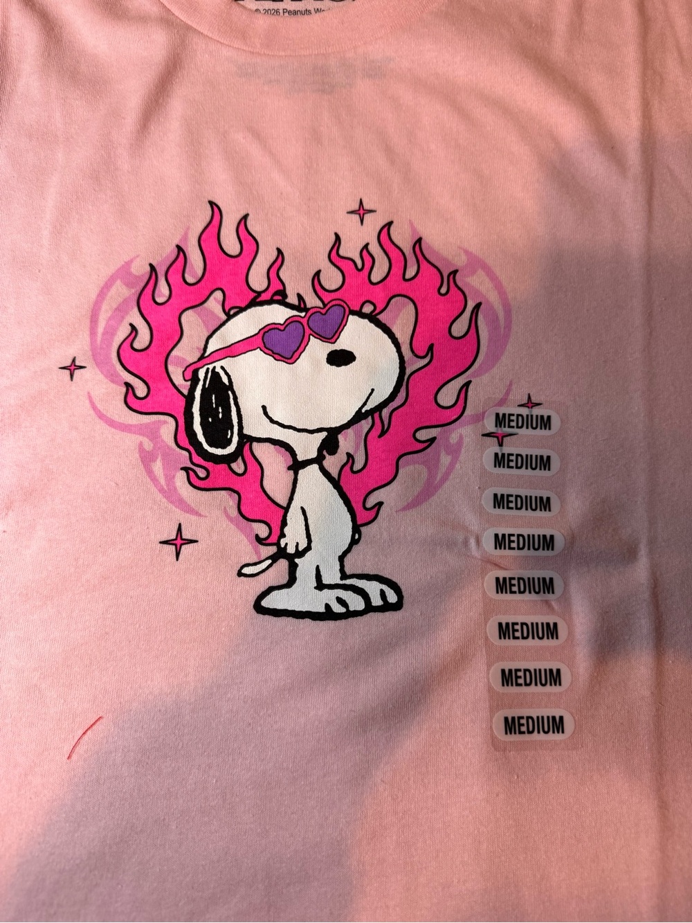 Peanuts Pink Snoopy Heart Sunglasses Tee